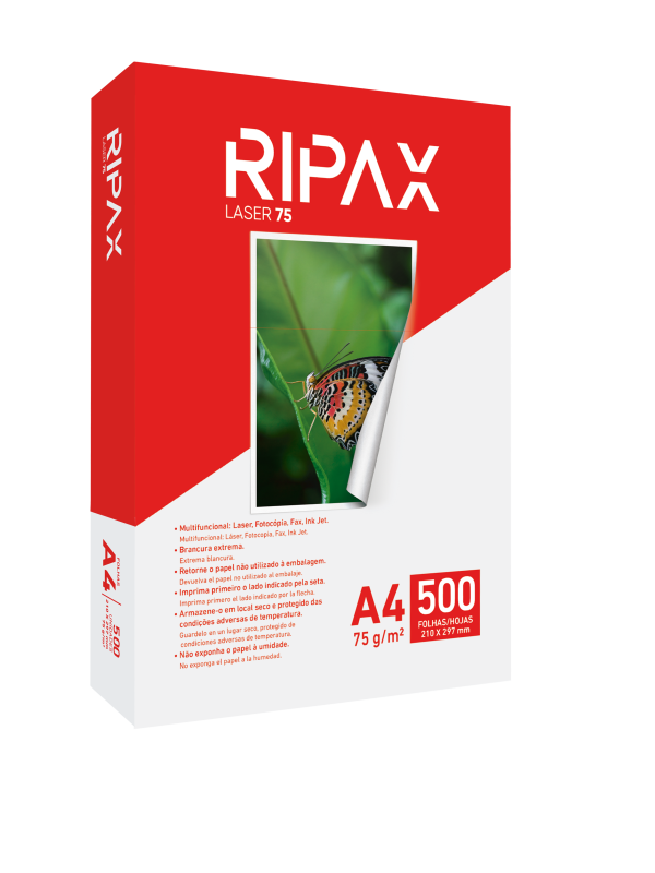 Resma papel A4 75 Grs (Caja x10) RIPAX